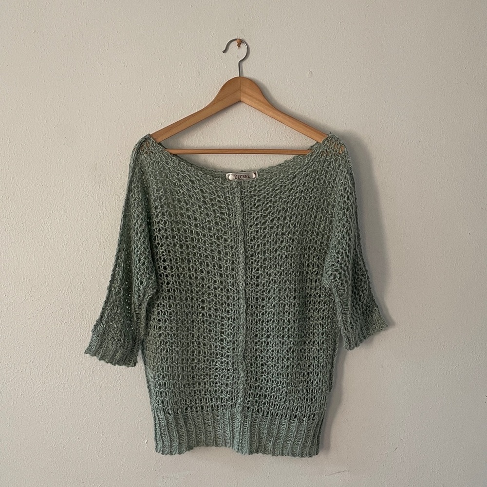 Decree Open Knit Sweater Green